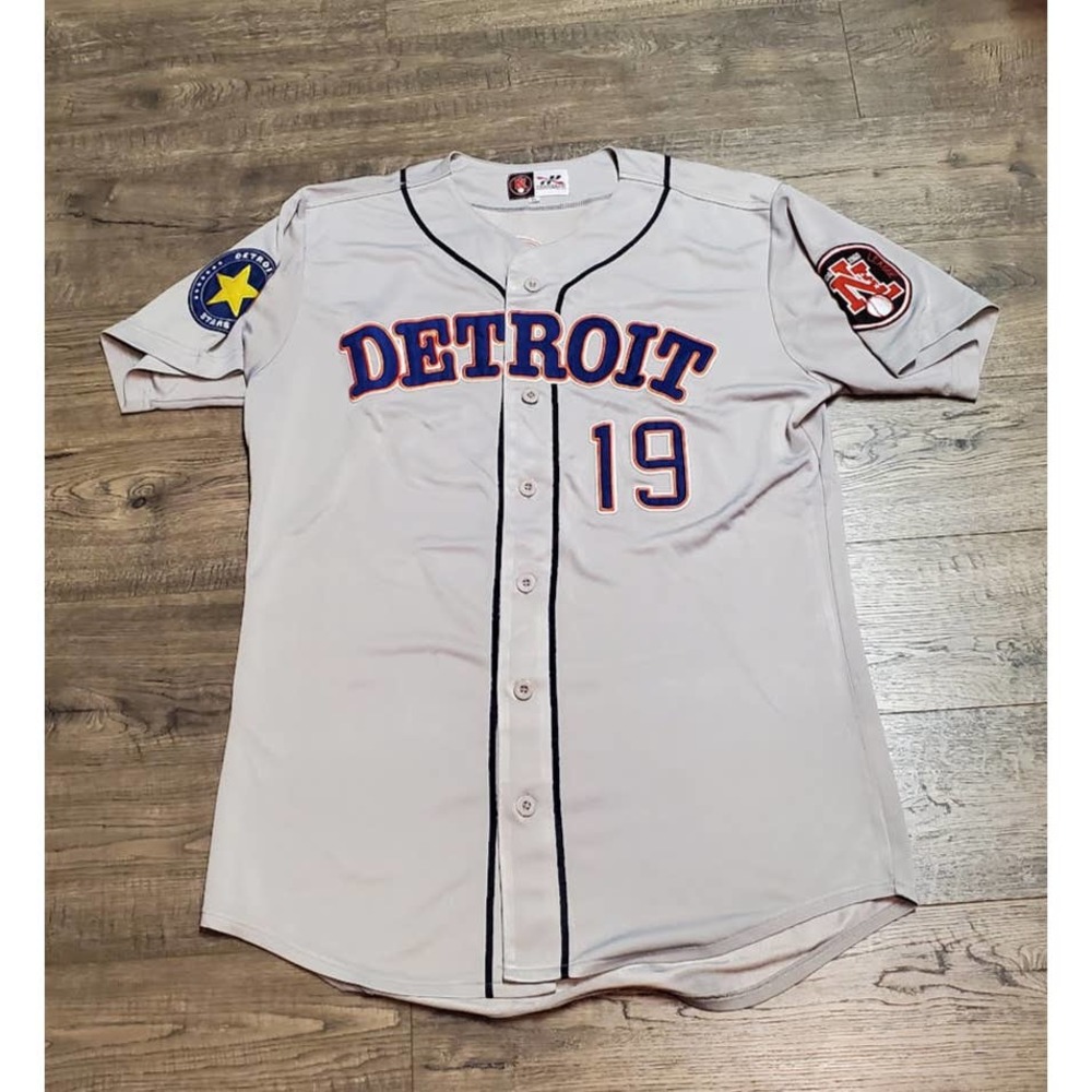 Vintage Negro Leagues NLBM Detroit Stars #19 Pete Hill Baseball Jersey Mens XL